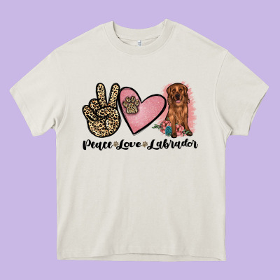 Peace Love Labrador Heavy Core Tee Designed By Jahusdesignshop