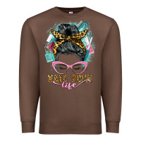Chestnut nail tech life messy bun Premium Sweatshirt - BarkalooDesign