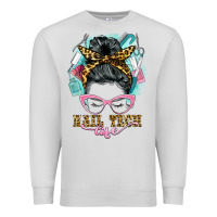 Dove Grey nail tech life messy bun Premium Sweatshirt - BarkalooDesign