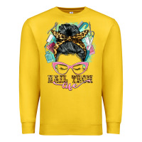 Lemon nail tech life messy bun Premium Sweatshirt - BarkalooDesign
