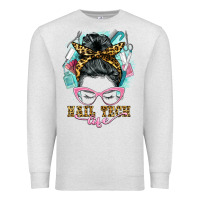 Oatmeal Heather nail tech life messy bun Premium Sweatshirt - BarkalooDesign