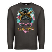 Smoke nail tech life messy bun Premium Sweatshirt - BarkalooDesign