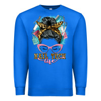 True Royal nail tech life messy bun Premium Sweatshirt - BarkalooDesign