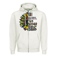 Oatmeal Heather autism sunflower Zipper Hoodie - CowhideDigitalArt