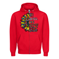 Red autism sunflower Zipper Hoodie - CowhideDigitalArt