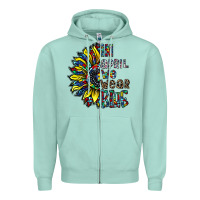 Seafoam autism sunflower Zipper Hoodie - CowhideDigitalArt