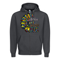 Smoke autism sunflower Zipper Hoodie - CowhideDigitalArt