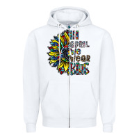 White autism sunflower Zipper Hoodie - CowhideDigitalArt