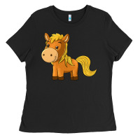 Black cute horse Ladies Tee - texasbilliewilder