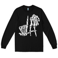 Black la hand sign lazy diy halloween costume skeleton los angeles pullover Long Sleeve Tee - trangStudio