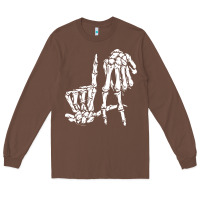Chestnut la hand sign lazy diy halloween costume skeleton los angeles pullover Long Sleeve Tee - trangStudio