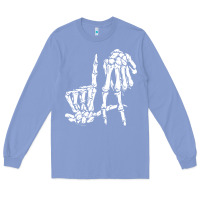 Colony Blue la hand sign lazy diy halloween costume skeleton los angeles pullover Long Sleeve Tee - trangStudio