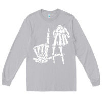Moon Dust la hand sign lazy diy halloween costume skeleton los angeles pullover Long Sleeve Tee - trangStudio