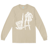 Mushroom la hand sign lazy diy halloween costume skeleton los angeles pullover Long Sleeve Tee - trangStudio
