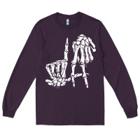 La Hand Sign Lazy Diy Halloween Costume Skeleton Los Angeles Pullover Long Sleeve Tee | Teevron