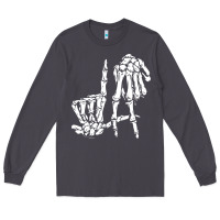 Smoke la hand sign lazy diy halloween costume skeleton los angeles pullover Long Sleeve Tee - trangStudio