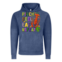 Vintage Denim Pinch peel eat repeat crawfish Vintage Hoodie - HowdyJamesFarm