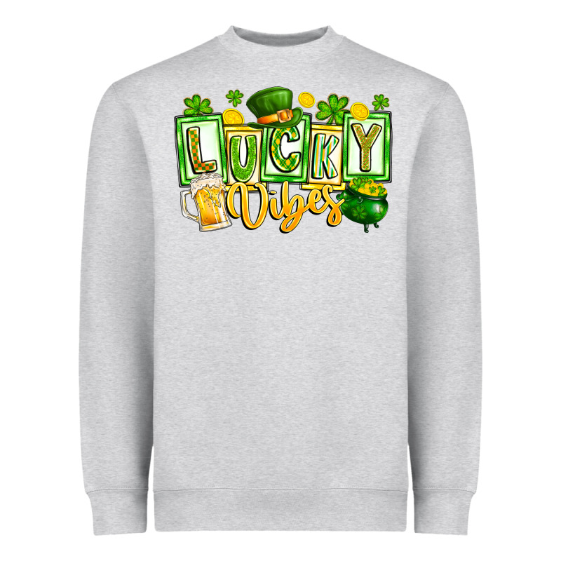 Lucky Vibes Heavyweight Sweatshirt by CowhideDigitalArt | Teevron