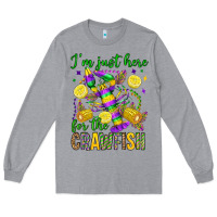Heather Grey ı'm just here for the crawfish olivia Long Sleeve Tee - OliviaCreatesArt