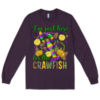 Plum ı'm just here for the crawfish olivia Long Sleeve Tee - OliviaCreatesArt