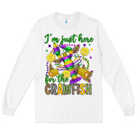White ı'm just here for the crawfish olivia Long Sleeve Tee - OliviaCreatesArt