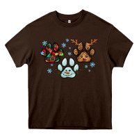 Chocolate Brown Christmas paws Heavy Core Tee - RanaPortraitStore