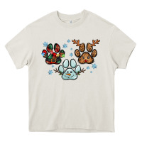 Cream Christmas paws Heavy Core Tee - RanaPortraitStore