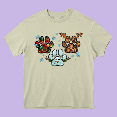 Christmas Paws Heavy Core Tee Designed By Ranaportraitstore