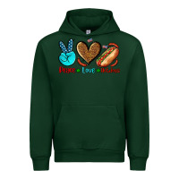 Forest Green peace love hotdogs Urban Hoodie - AdoDesignShop