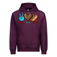 Mauve Wine peace love hotdogs Urban Hoodie - AdoDesignShop