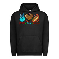 Pigment Black peace love hotdogs Urban Hoodie - AdoDesignShop