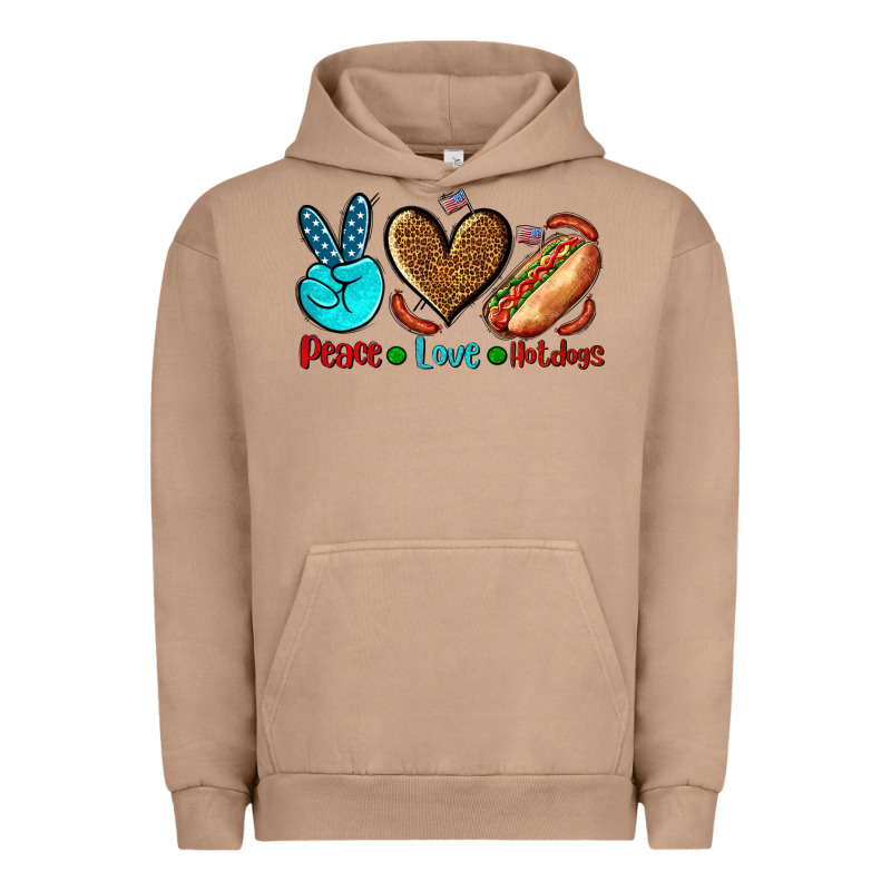 Peace Love Hotdogs Urban Hoodie by AdoDesignShop | Teevron