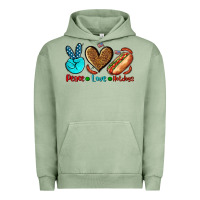 Pigment Oil Green peace love hotdogs Urban Hoodie - AdoDesignShop