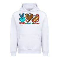 White peace love hotdogs Urban Hoodie - AdoDesignShop