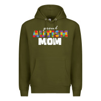 Army Green LIL Autism Mom Premium Hoodie - CowhideDigitalArt