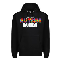 Black LIL Autism Mom Premium Hoodie - CowhideDigitalArt