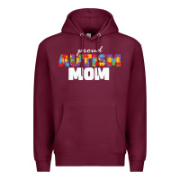 Burgundy LIL Autism Mom Premium Hoodie - CowhideDigitalArt