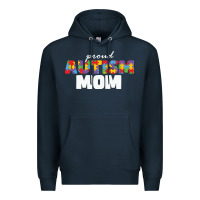 Navy LIL Autism Mom Premium Hoodie - CowhideDigitalArt