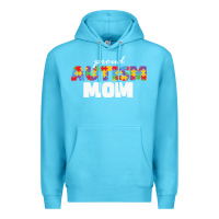 Ocean Blue LIL Autism Mom Premium Hoodie - CowhideDigitalArt