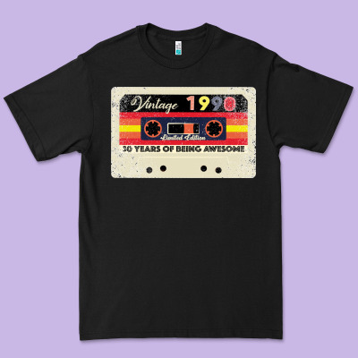30th Birthday 30 Years 1990 Retro Tape Cassette Premium Tee Designed By Bettercallsaul
