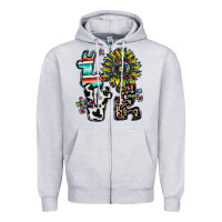 Heather Grey love autism Zipper Hoodie - CowhideDigitalArt