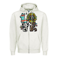 Oatmeal Heather love autism Zipper Hoodie - CowhideDigitalArt