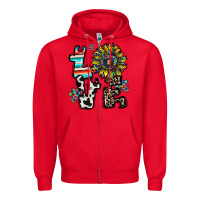 Red love autism Zipper Hoodie - CowhideDigitalArt