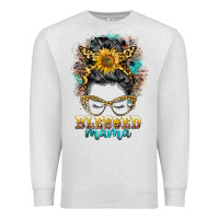 Blessed Mama Messy Bun Premium Sweatshirt | Teevron