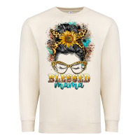 Sandshell blessed mama messy bun Premium Sweatshirt - BarkalooDesign