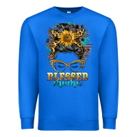 True Royal blessed mama messy bun Premium Sweatshirt - BarkalooDesign