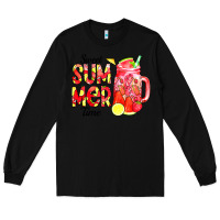 Black sweet summer time waterolor Long Sleeve Tee - CowCowDesign