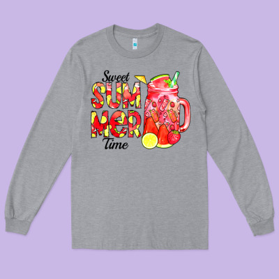 Sweet Summer Time Waterolor Long Sleeve Tee Designed By Cowcowdesign