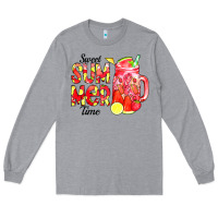 Heather Grey sweet summer time waterolor Long Sleeve Tee - CowCowDesign