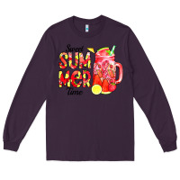 Plum sweet summer time waterolor Long Sleeve Tee - CowCowDesign
